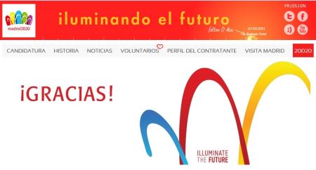 Página web de Madrid 2020